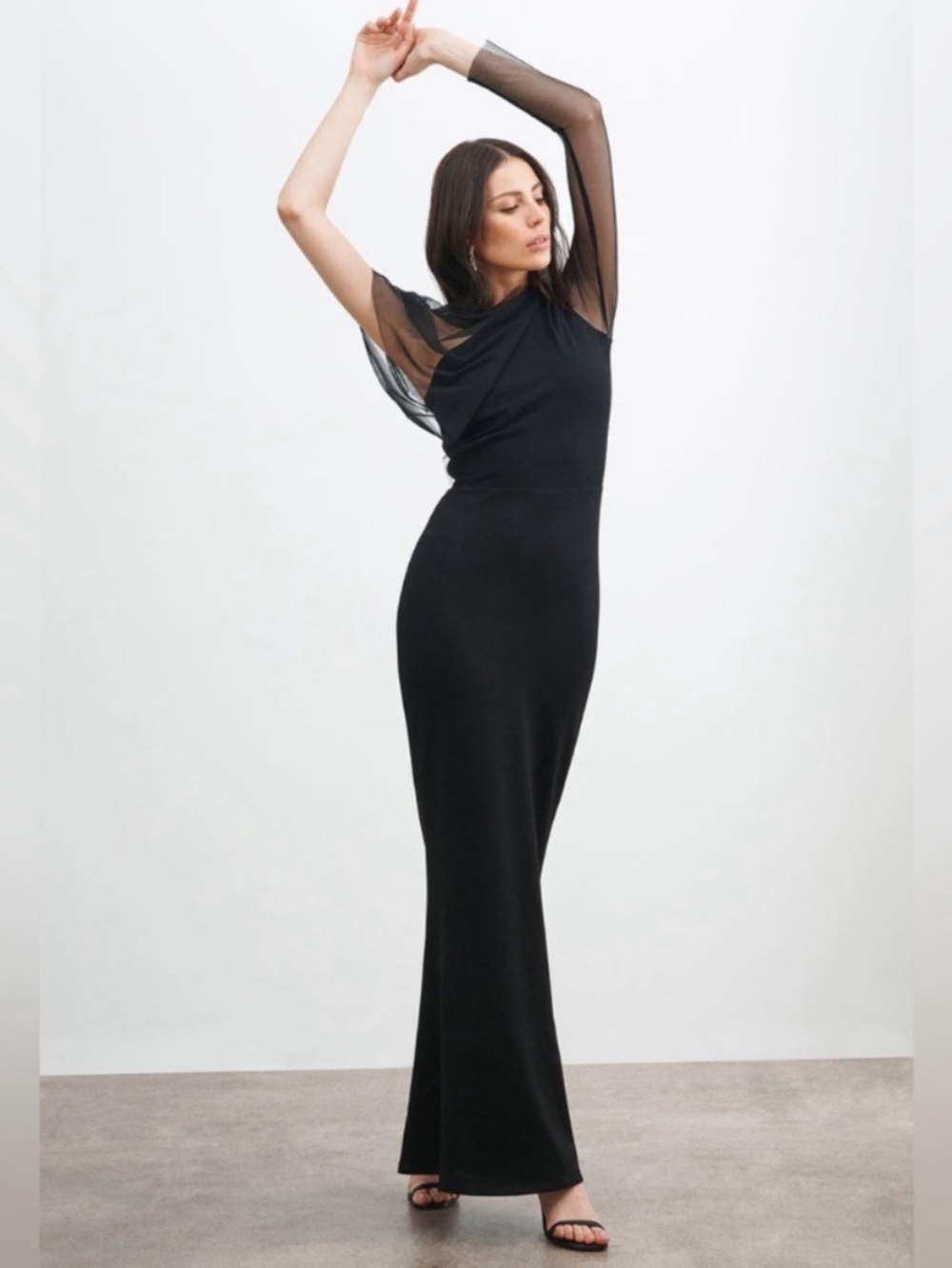 Marcella NYC Valeria DressEuropean Ponte One Shoulder Gown Maxi Size Medium - Picture 5 of 14